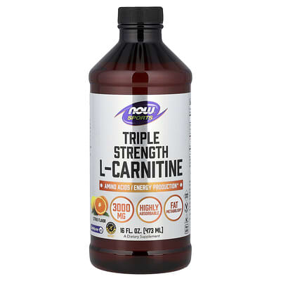 Sports, L-Carnitine, Triple Strength, цитрус, 16 fl oz (473 ml)