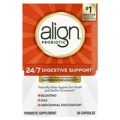 Align Probiotics Пробиотическая добавка для пищеварения 24/7, 28 капсул