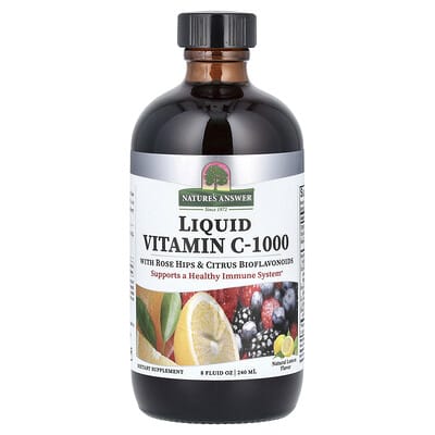 Жидкий витамин C-1000 с шиповником и цитрусовыми биофлавоноидами, Natural Lemon, 8 fl oz (240 ml)