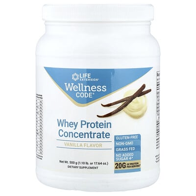 Концентрат сыворотки Life Extension Whey Protein, Vanilla, 1.10 lb (500 g)