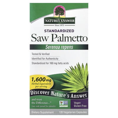 Saw Palmetto, стандартизированный, 120 вегетарианских капсул