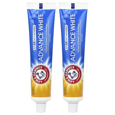 Advance White™, Зубная паста против кариеса, Clean Mint, упаковка из 2 шт, 6 oz (170 g) каждая