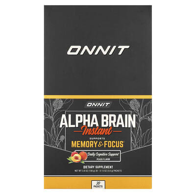 Alpha BRAIN® Instant, Peach, 30 пакетиков, 0.13 oz (3.6 g) каждый