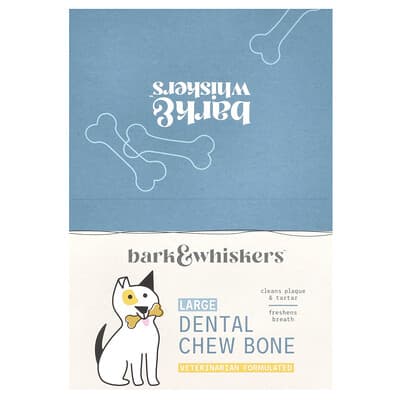 Bark & Whiskers™, Dental Chew Bones, For Dogs, Large, 12 Bones, 2.1 oz (60 g) Each