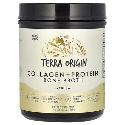 Коллагеновый костный бульон Terra Origin, ваниль, 16.5 oz (468 g)
