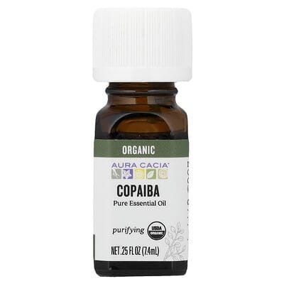 Натуральное эфирное масло, органическое копаиба, 0.25 fl oz (7.4 ml)