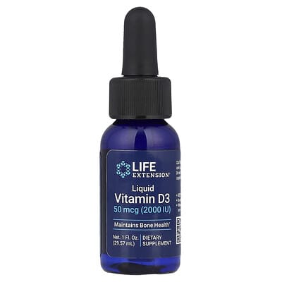 Liquid Vitamin D3, 50 mcg (2,000 IU), 1 fl oz (29.57 ml)