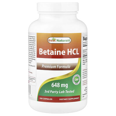 Betaine HCL, 250 капсул