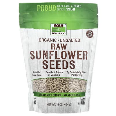 Organic Raw Sunflower Seeds, Unsalted, 16 oz (454 g)