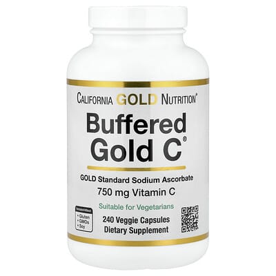 Buffered Gold C®, GOLD Standard аскорбат натрия (витамин C), 240 вегетарианских капсул