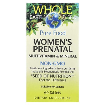 Whole Earth & Sea®, Женский пренатальный мультивитаминный и минеральный комплекс, 60 таблеток