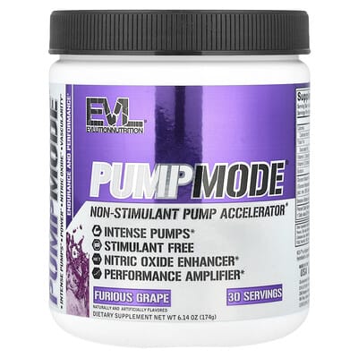 PumpMode®, нестимулирующий ускоритель пампинга, вкус Furious Grape, 6.14 oz (174 g)