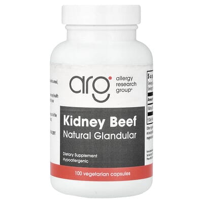 Kidney Beef, Natural Glandular, 100 Vegetarian Capsules (500 mg per Capsule)