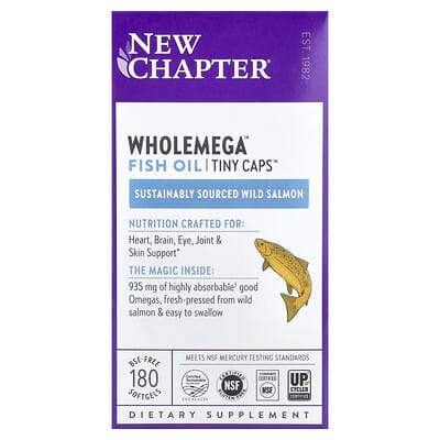 Рыбий жир Wholemega™ Tiny Caps™, 180 BSE-Free Softgels