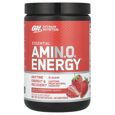 Optimum Nutrition Essential Amin.O. Energy®, клубника, 9.5 oz (270 g)