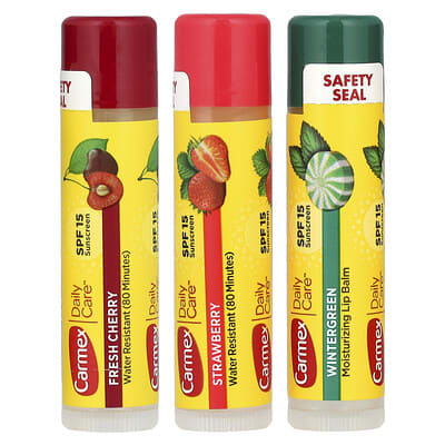 Daily Care®, Moisturizing Lip Balm, SPF 15, Variety, 3 Packs, 0.15 oz (4.25 g) Each