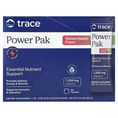 Trace Power Pak, Арбуз, 30 стиков, 0.22 oz (6.1 g) каждый
