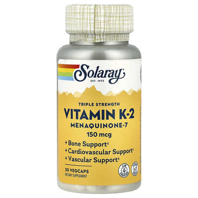 Витамин K-2 Menaquinone-7 Triple Strength, 150 mcg, 30 вегетарианских капсул