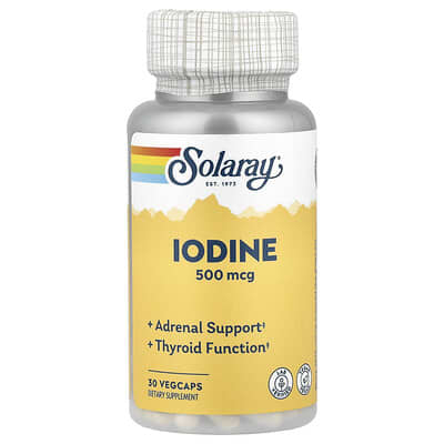 Solaray Йод, 500 mcg, 30 вегетарианских капсул