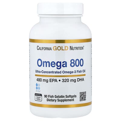 Omega 800 ультраконцентрированный рыбий жир Omega-3, форма kd-pur Triglyceride, 90 рыбных желатиновых капсул (1,000 mg на капсулу)