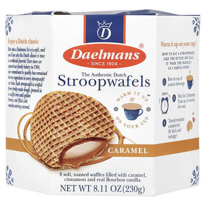 Строопвафли, Caramel, 8 шт., 8.11 oz (230 g)