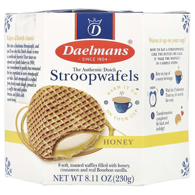 Stroopwafels, Honey, 8 Waffles, 8.11 oz (230 g)