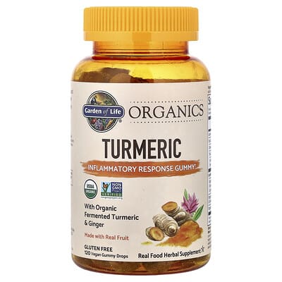 Organics, жевательные витамины с куркумой, 120 веганских мармеладных капсул