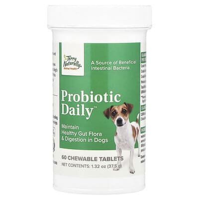 Terry Naturally Probiotic Daily™, для собак, 60 жевательных таблеток, 1.32 oz (37.5 g)