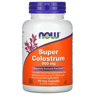 Super Colostrum, 500 mg, 90 вегетарианских капсул