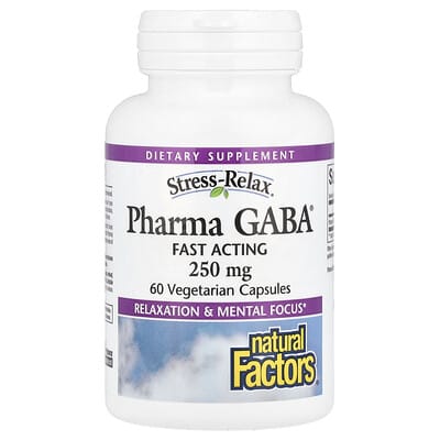 Stress-Relax®, Pharma GABA®, 250 mg, 60 вегетарианских капсул