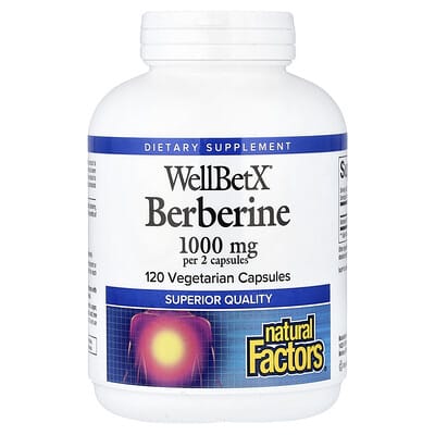 WellBetX®, берберин, 120 вегетарианских капсул (500 mg per Capsule)
