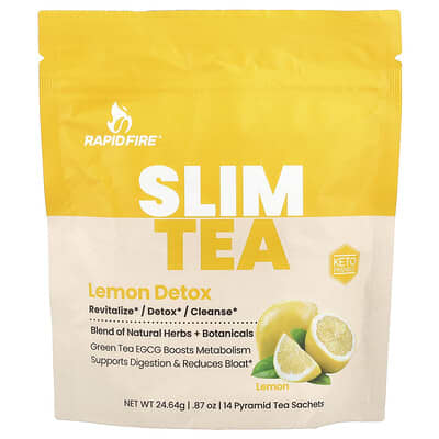 Slim Tea, Lemon, 14 Pyramid Tea Sachets, 0.87 oz (24.64 g)