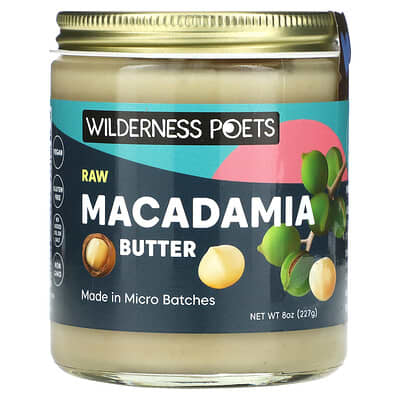 Сырое масло макадамии Wilderness Poets Raw Macadamia Butter, 8 oz (227 g)