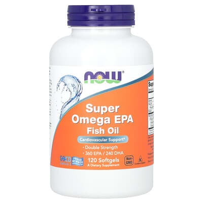 Super Omega EPA Рыбий жир, 120 мягких капсул