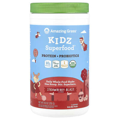 Kidz Superfood®, Protein + Probiotics, Strawberry Blast, 8.9 oz (255 g)