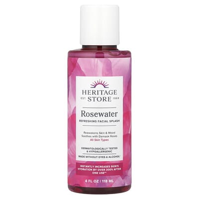 Освежающий тоник для лица с розовой водой, 4 fl oz (118 ml)