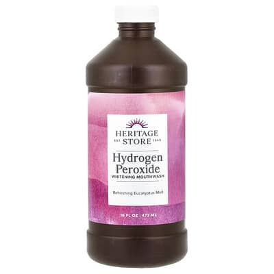Ополаскиватель для рта Hydrogen Peroxide Whitening, освежающая мята и эвкалипт, 16 fl oz (473 ml)