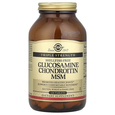 Solgar Glucosamine Chondroitin MSM, Triple Strength, 120 таблеток