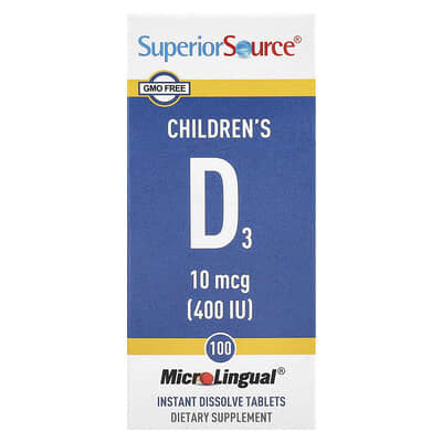 Детский D3, 10 mcg (400 IU), 100 быстрорастворимых таблеток MicroLingual®