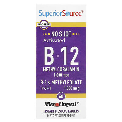 Activated B-12, Methylcobalamin, B-6 (P-5-P) & Methylfolate, 60 MicroLingual® Instant Dissolve Tablets