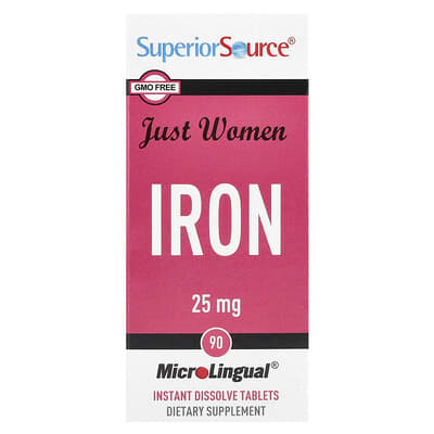 Just Women, Iron, 25 mg, 90 MicroLingual® Instant Dissolve Tablets