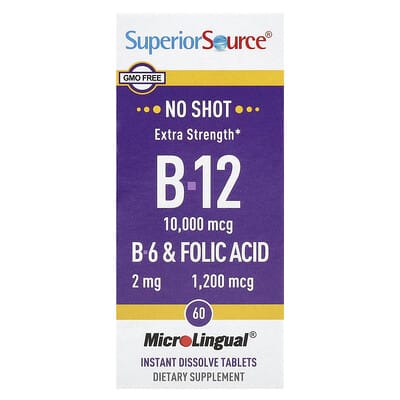 Витамины Superior Source B-12, B-6 & Folic Acid, 60 MicroLingual® Instant Dissolve Tablets