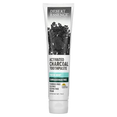 Desert Essence Зубная паста с активированным углем, Fresh Mint, 6.25 oz (176 g)
