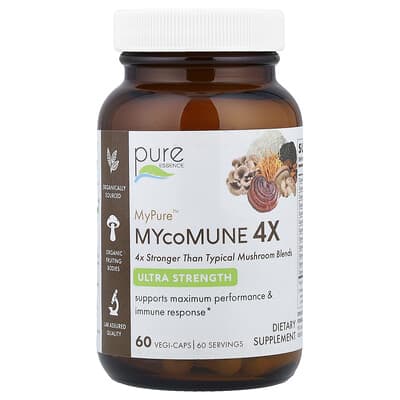 MyPure™ MYcoMune 4X, 60 вегетарианских капсул