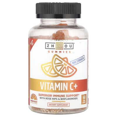 Vitamin C+, Orange Blast, 60 Vegan Gummies