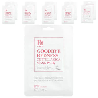 Успокаивающая маска для лица Centella Cica Goodbye Redness, 10 шт, 0.81 oz (23 g) каждая