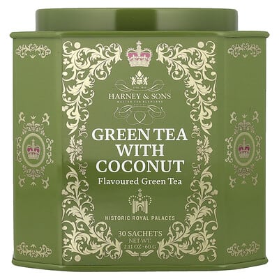 Green Tea with Coconut, 30 Sachets, 2.11 oz (60 g)