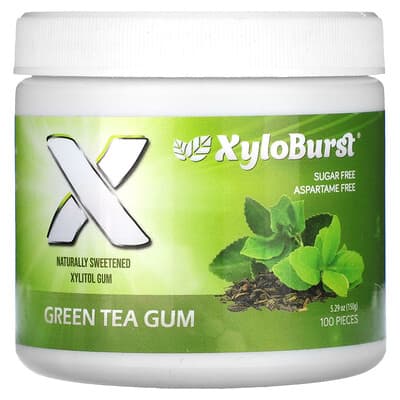 Xyloburst жвачка с ксилитолом, Green Tea, 100 шт., 5.29 oz (150 g)