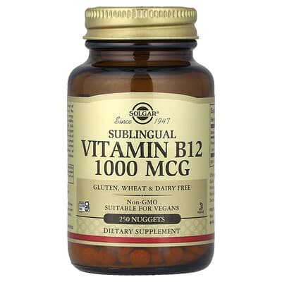 Витамин B12, сублингвальный, 1,000 mcg, 250 капсул