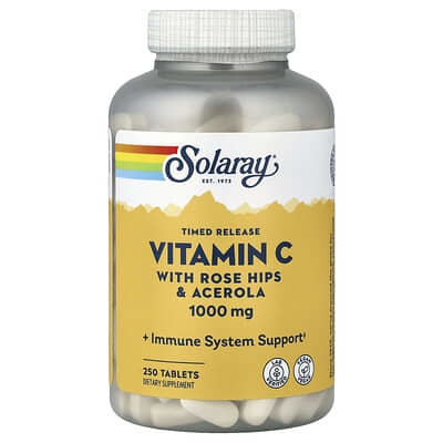 Timed Release, Vitamin C with Rose Hips & Acerola, 1,000 mg, 250 Tablets